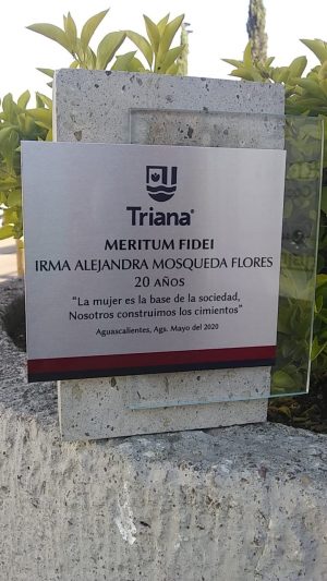 Reconocimiento sublimado con base de cristal y base de cantera